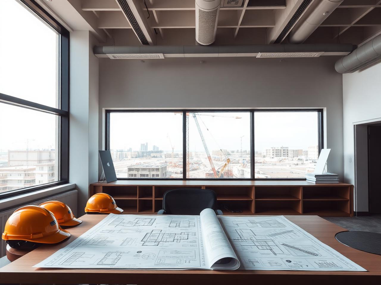 Shitshwane Construction — site office with architectural drawings